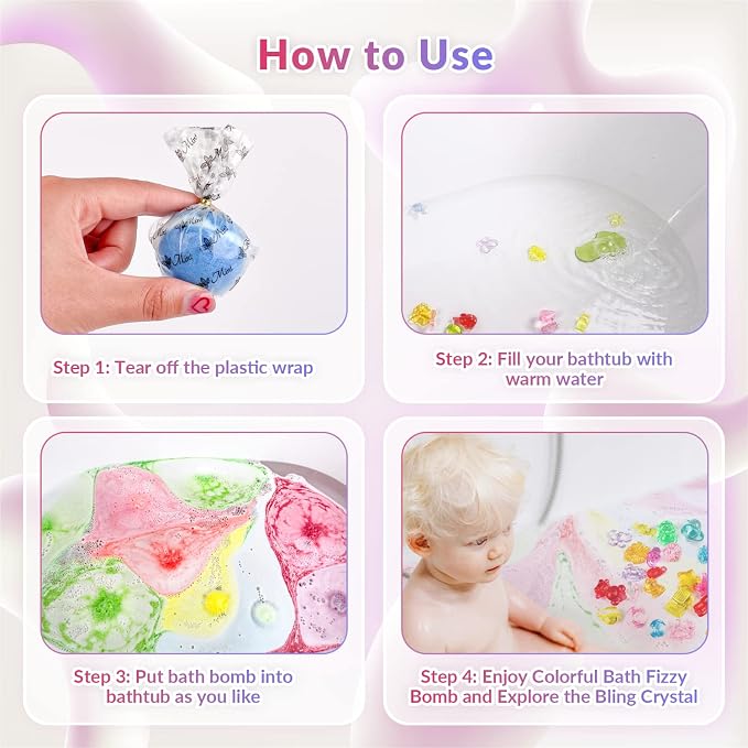 34 + 6 Bath Bombs with Crystal Toys Inside - Image 4