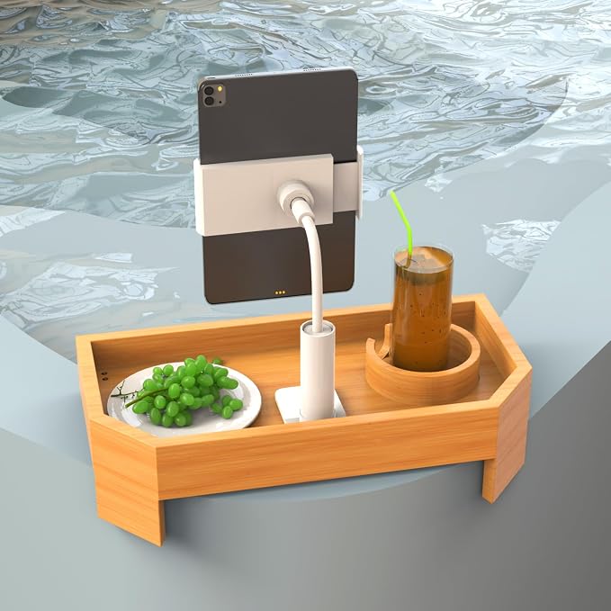 Vespara Bamboo Hot Tub Tray Table by Unknown