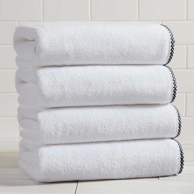 Great Bay Home Black/White Bath Towel Set by GreatBayHome