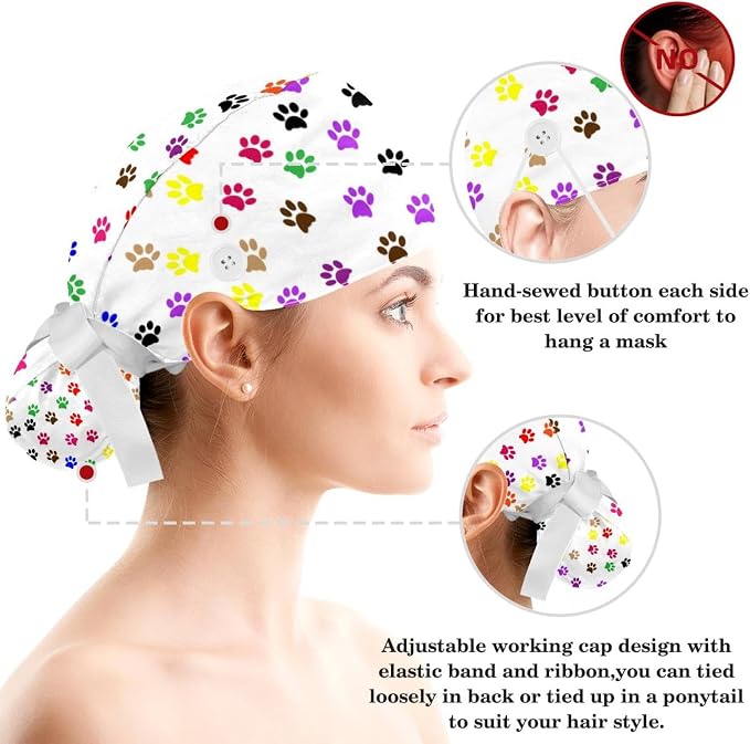 Ethnic Aztec Pattern Adjustable Scrub Cap Hat - Image 3