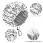 2 PCS Shower Cap Waterproof Double Layer Elastic Adjustable Reusable Hair Bath - Image 3