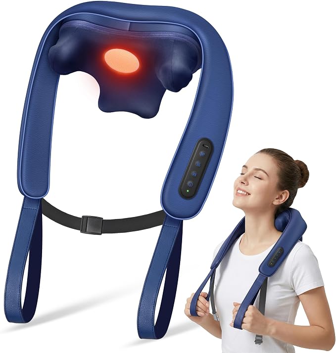 Neck Massager with Heat : Cordless Neck and Shoulder Massager by MUSUGY