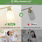 MOKATNG 3-Light Bathroom Light Fixtures, Aged Brass Vanity Light - Image 5