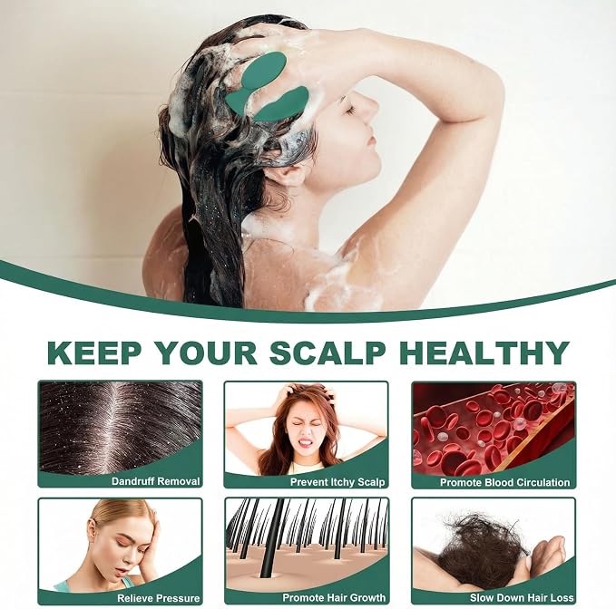 Meartchy Silicone Scalp Massager Shampoo Brush, Scalp Brush - Image 4