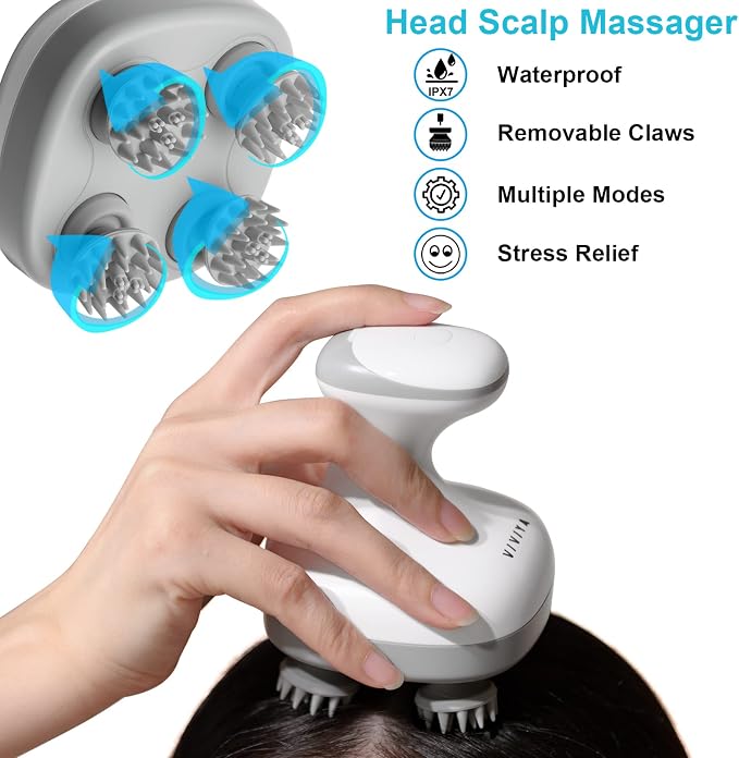 VIVIYA Electric Scalp Massager, Portable Rechargeable Head Massager - Image 3
