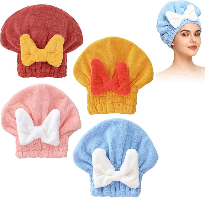 4Pcs Super Absorbent Hair Towel Wrap by Unknown