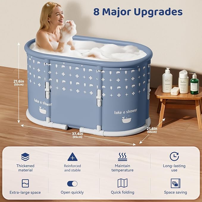 Portable Bathtub, Foldable Bathtub No Installation, Freestanding Shower Bathtubs - Image 3