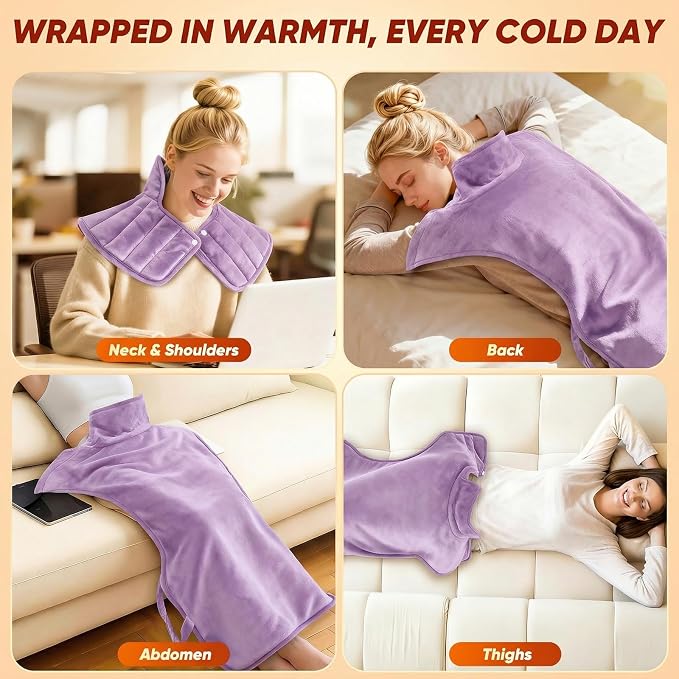 Heating Pad for Back, Neck & Shoulders, 2.7lb Weighted Graphene Electric - Image 6