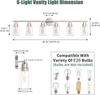 Espird Bathroom Vanity Light Fixtures Brushed Nickel, 6 Lights Bathroom Over - Image 3