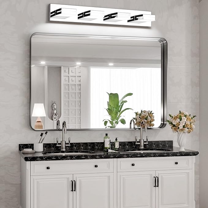 SineRise LED Modern Bathroom Vanity Light Fixtures, Chrome Modern Acrylic - Image 5