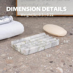 2 Pcs Soap Holder for Bathroom, Marble Soap Dish for Kitchen Countertop - Image 4