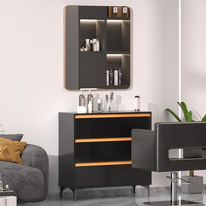 OmySalon Salon Station for Hair Stylists, Barber Free Standing Styling Cabinet - Image 8