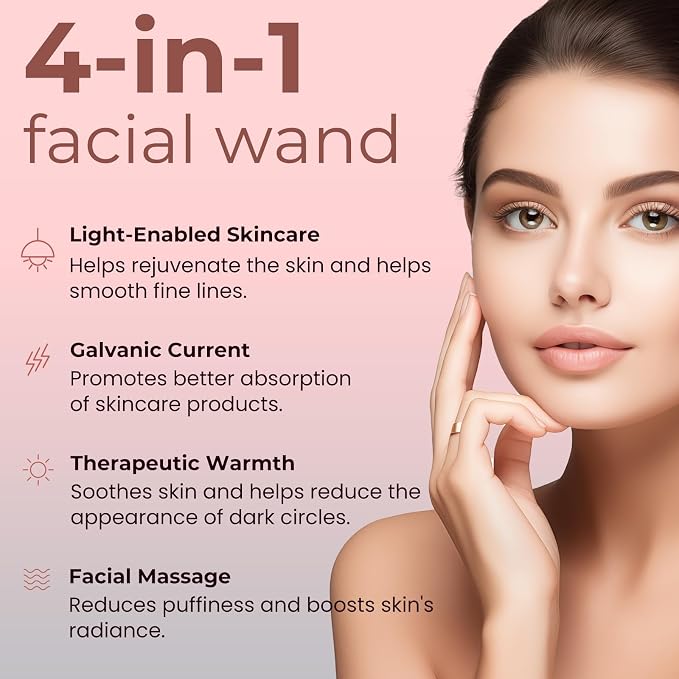 Red-Light-Therapy-for-Face, 7 in 1 LED Light-Therapy-Wand - Image 2