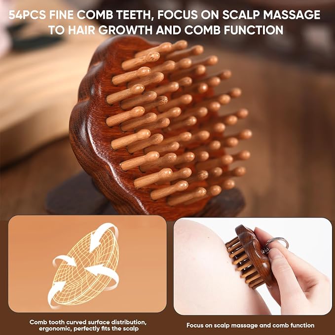Wooden Massage Massager for Hair Growth, Head Scalp Comb, Manual Body Relax - Image 2