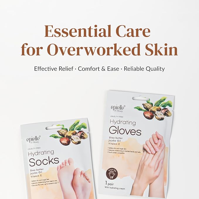 Epielle Hydrating Hand & Foot Masks, Relieve and Soften Dry, Overworked Skin - Image 7
