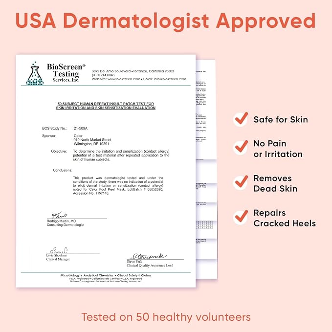 CÉLOR Foot Peeling Mask for Dry Cracked Feet | Foot Mask to Exfoliate Rough - Image 6