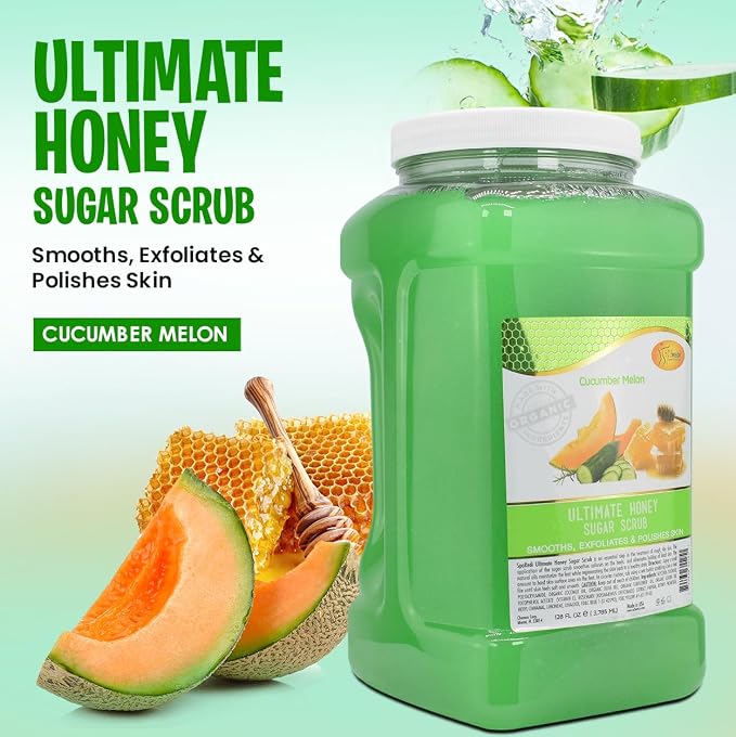 SPA REDI - Sugar Body Scrub, Cucumber Melon, 128 Oz, Exfoliating, Moisturizing - Image 2