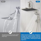Hibbent 5-spray Dual Filtered Rainfall Shower Head Combo, High Pressure 13'' - Image 7