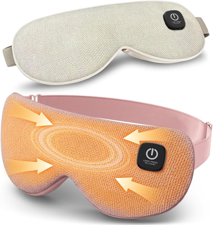 Cordless Heated Eye Mask with 1500mAh Large Battery, 4 Heat Levels & 100% by REFDAQ