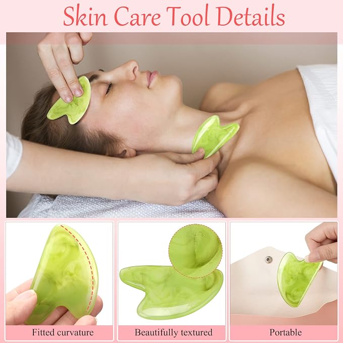 Sherr 24 Pcs Gua Sha Facial Tool Resin Gua Sha Massage Tool Heart Shaped Gua - Image 3