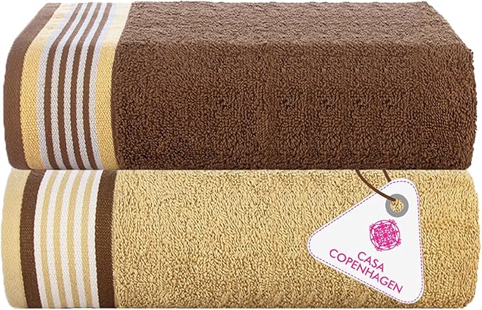 CASA COPENHAGEN He & She 2Pcs 100% Egyptian Cotton Large Designer Bathsheet by CASACOPENHAGEN