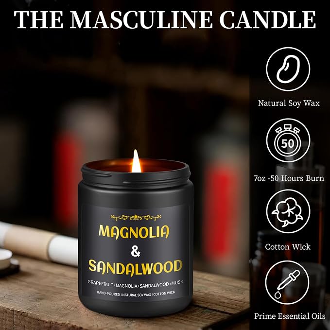 Sandalwood Candle, 7 oz Scented Candle - Image 5