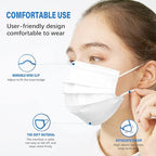Wecolor 100 Pcs Disposable 3 Ply Earloop Face Masks, Suitable - Image 4