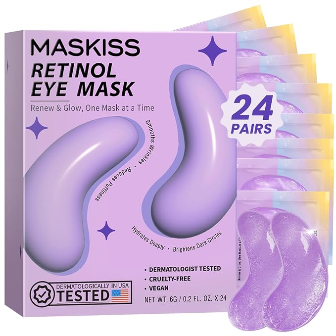 Maskiss Retinol Under Eye Patches, Puffy Eyes & Wrinkles, Firming Collagen Eye by Maskiss