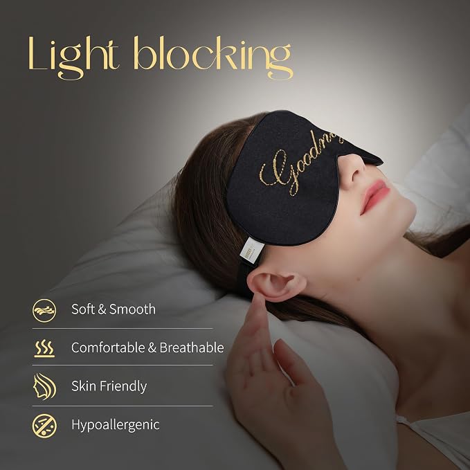 ZIMASILK 100% Natural Silk Sleep Mask Blindfold, Adjustable Super-Smooth Soft - Image 2