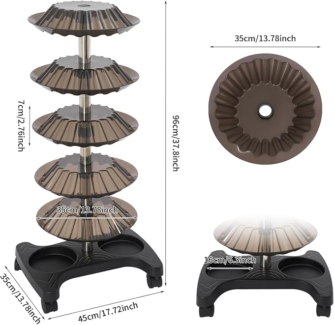 Nail Polish Trolley Organizer, 5 Tiers 360° Rotating Tray Nail Polish Spinning - Image 4
