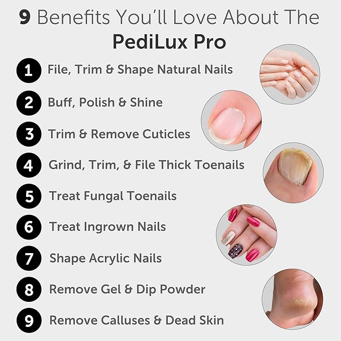 UTILYZE PediLux Pro Professional Manicure Pedicure Kit, Thick Toenail Grinder - Image 3