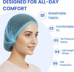 Disposable Bouffant Caps 21 Inch Non Woven Hair Net Elastic Head Cover - Image 7