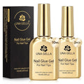 UNA GELLA 9 in 1 Gel Nail Glue for Clear Acrylic Nails Tips 2Pcs 10ml Long by UNAGELLA