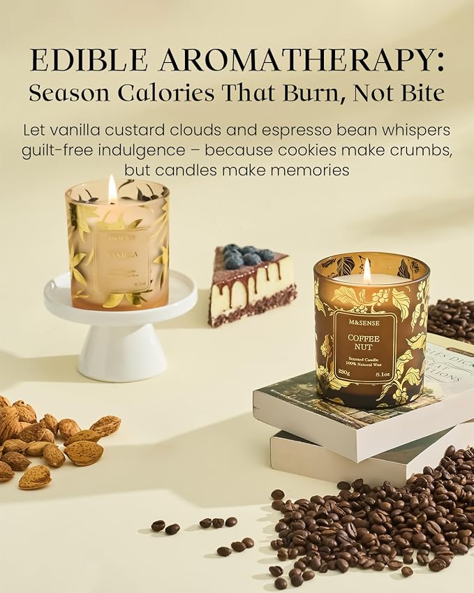 M&SENSE Tea Scented Candles, Vegan Soy Wax, Naturally Scented Mango Green Tea - Image 7