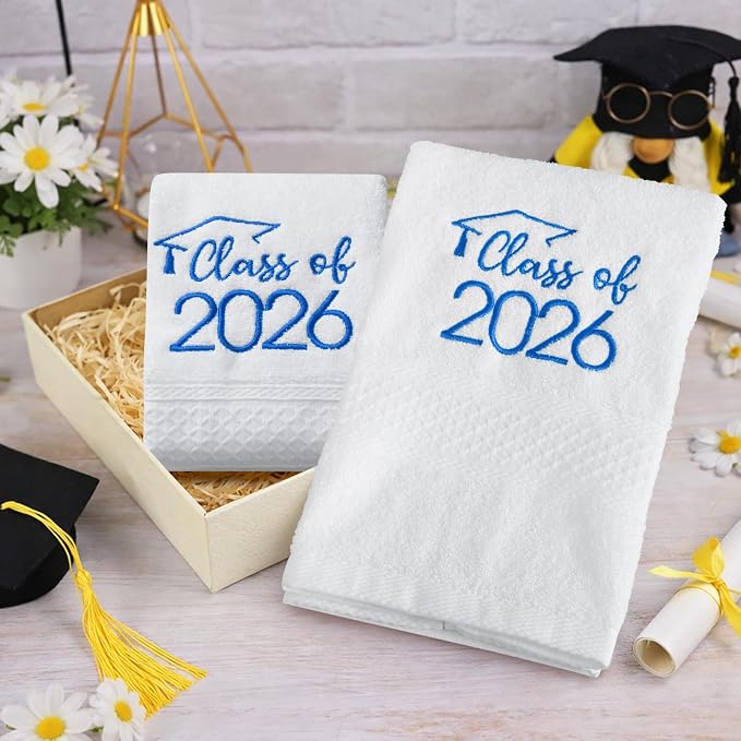 MASHAN Class of 2026 Graduation Hand Towels 3 Pack, 100% Cotton Soft Absorbent - Image 5