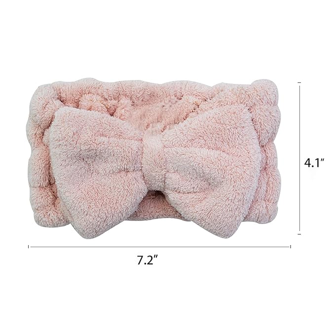 Chloven 2 Pack Microfiber Bowtie Headbands Facial Makeup Headband Cosmetic - Image 2