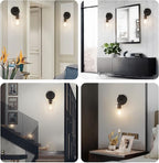 Ralbay Black Wall Sconces Set of 2 Matte Black Bathroom Lights Clear Glass - Image 7