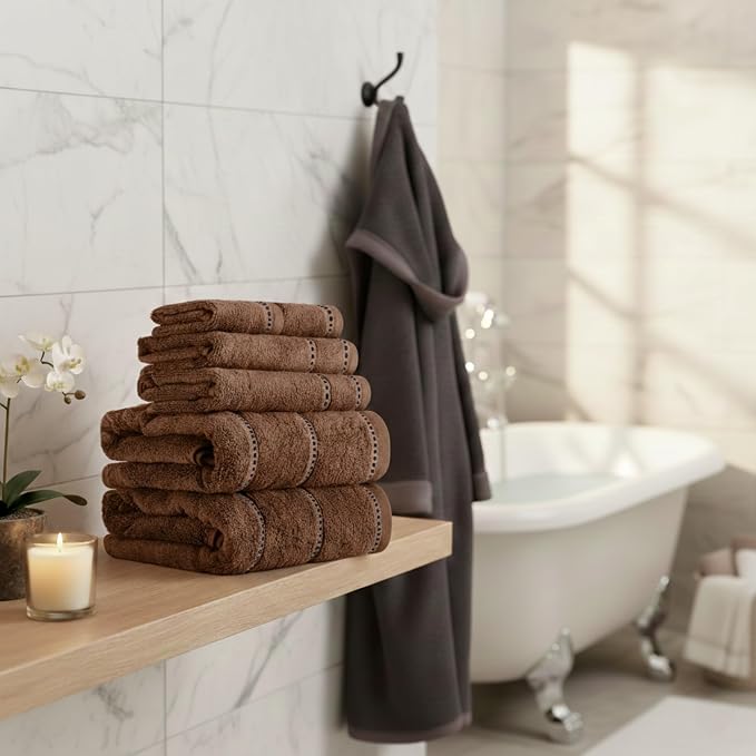 Lavish Home 6 Piece Bathroom Towels Set - Image 2