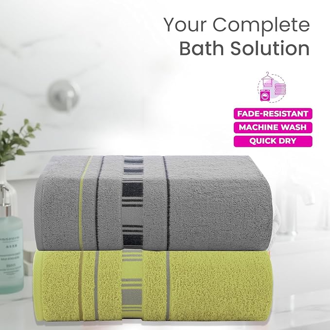 CASA COPENHAGEN X Line 2Pcs 100% Egyptian Cotton Large Designer Bathsheet - Image 2