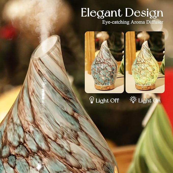 Porseme 150ml Glass Essential Oil Diffuser Aromatherapy Ultrasonic Cool Mist - Image 7