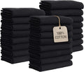 GREEN LIFESTYLE Black Bleach Proof Towels Bulk Sets 100% Cotton 16' X 25' by GreenLifeStyle