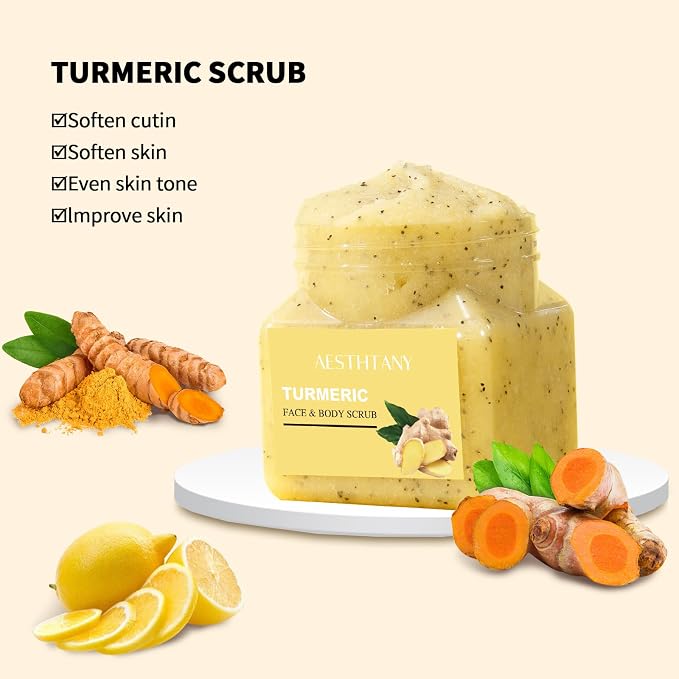 Turmeric Body Scrub &Avocado Face & Body ScrubMoisturizing and Exfoliating Body - Image 2