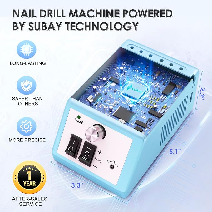 Subay Professional Nail Drill Electric File 20000RPM - Image 4