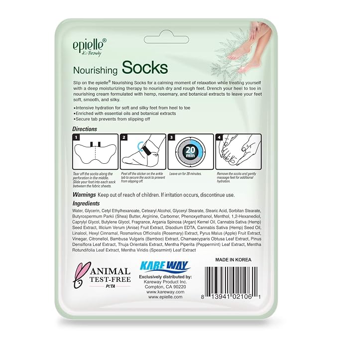 Epielle Nourishing Foot Mask 6 Pairs, Repair and Soften - Image 2