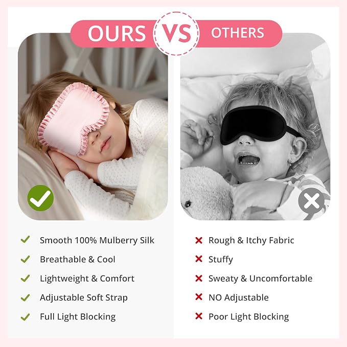 Kids Sleep Mask, 100% Real Mulberry Silk Eye Mask, Sleeping Mask - Image 6