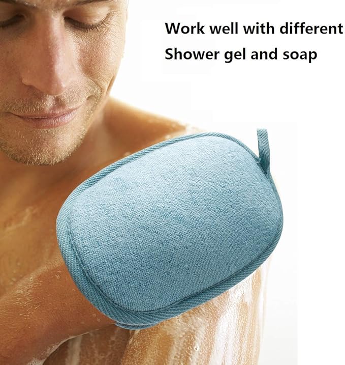 3 Pack Body Sponge Brushes Pouf Mesh Brush Shower Glove - Image 6