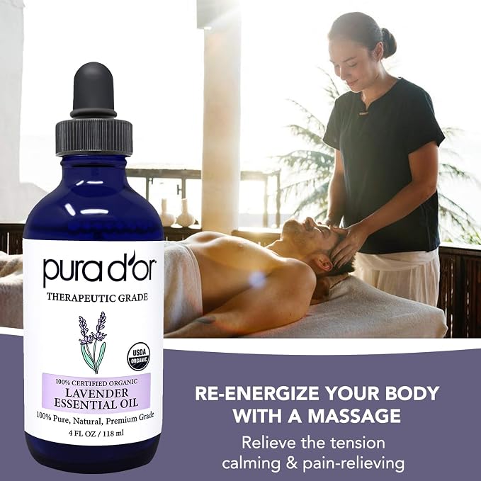 PURA D'OR Organic Lavender Essential Oil 100% Pure & Natural Therapeutic Grade - Image 6