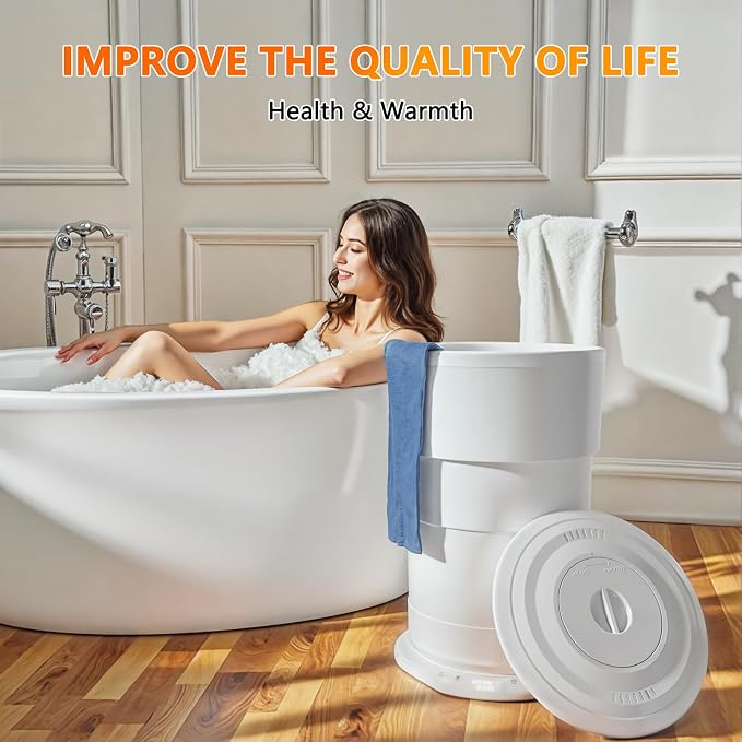 Foldable Towel Warmer for Bathroom, Large Towel Warmer Bucket, Auto Shut Off - Image 7