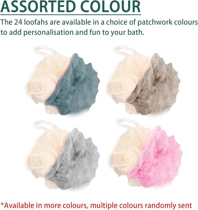 24 Pack Travel Loofah, Individually Wrapped Small Loofah Shower Pouf, 4 inch - Image 7