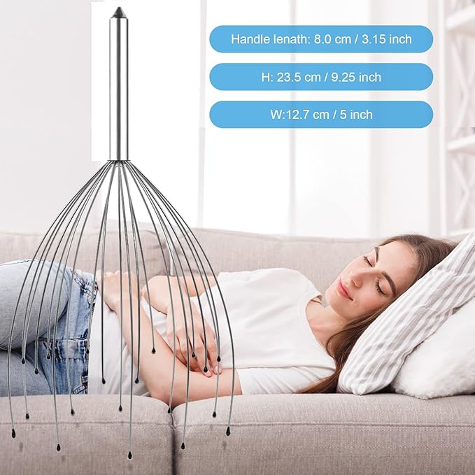Asqraqo Stocking Stuffers, 2 Pack Scalp Massagers, 20 Fingers Hand-held Massage - Image 4